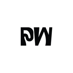 PW monogram logo design letter text name symbol monochrome logotype alphabet character simple logo