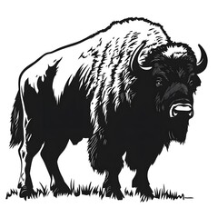 american bison vector illustration