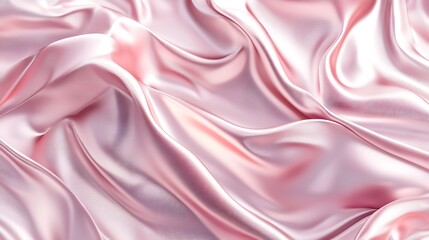 Fototapeta premium Draped Pink Silk Fabric Showing Soft Waves and Texture