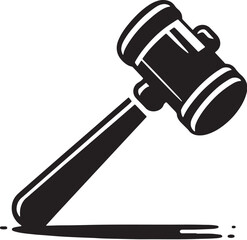 Black Rubber Mallet Silhouette Vector, High Quality Illustration on White Background