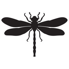 Dragonfly vector silhouette illustration black design white background
