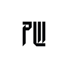 PW monogram logo design letter text name symbol monochrome logotype alphabet character simple logo