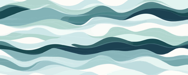 Fototapeta premium Abstract ocean waves vector design with fluid patterns.