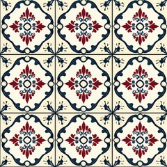 Intricate tile design featuring floral motifs in muted hues for elegant home decor