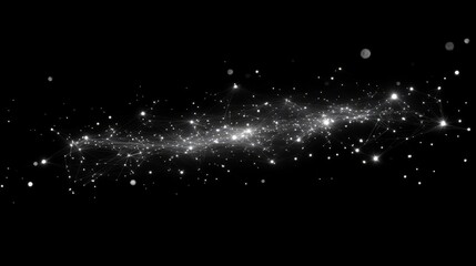 Abstract network background with interconnected glowing nodes and lines on a black background 