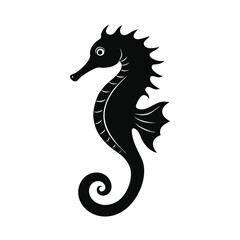 Obraz premium illustration of a see horse silhouette