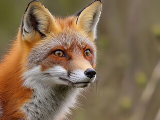 Majestic red fox displaying its vibrant fur in a tranquil forest setting