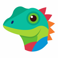 Lizard head colorful concept vector on white background.