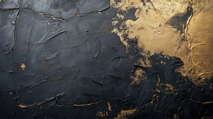 Obraz premium Abstract Black and Gold Texture: A Luxurious and Dramatic Visual