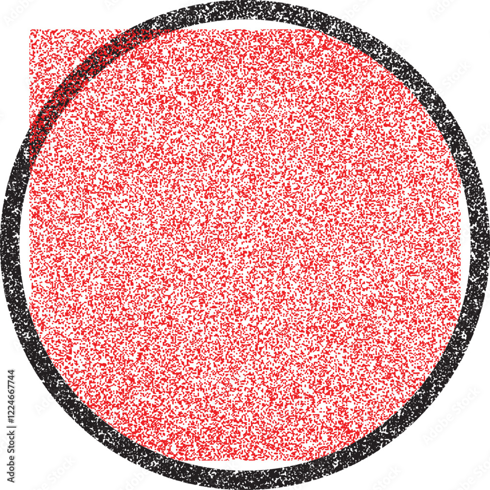 Aufkleber thinking outside of the box .distress basic geometric shape design . noise dispersion square and cir