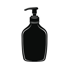illustration bottle of soap dispenser silhouette