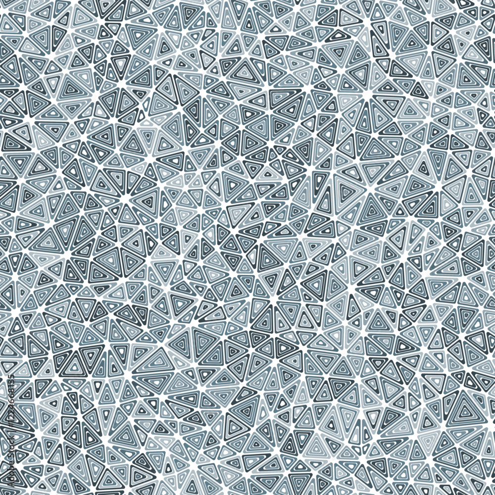Poster abstract vector background. multiple repeated inner triangles. small shape size. monotone colored st