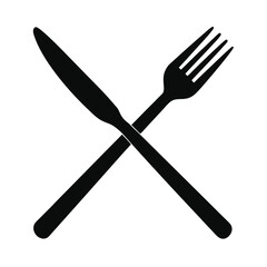 silhouette fork and knife illustration