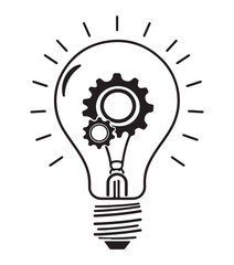 Business idea illustration. Idea and light bulb.