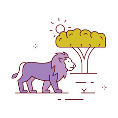 Lion Icon for Wildlife Vector Icon Design