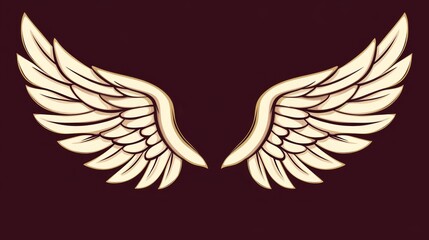 Fototapeta premium Elegant Angelic Wings Design Illustration