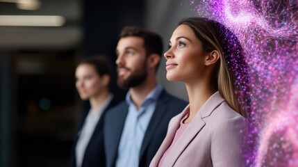 Innovative caucasian business professionals embracing digital transformation