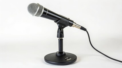 Black Desktop Microphone on Stand