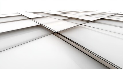 Abstract white geometric pattern with overlapping rectangular shapes