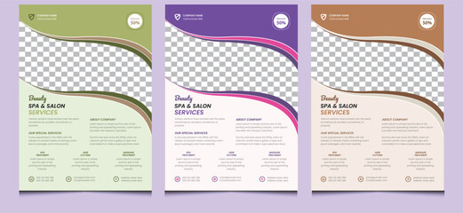 Luxury clean men women editable elegant creative modern beauty care spa hair salon treatment service health body massage marketing promotion ads poster leaflet flyer template design colorful. 
 