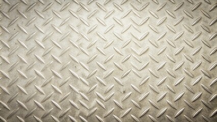 A Detailed Close-Up of a Weathered Metal Diamond Plate Surface
