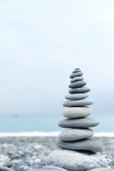 stack of stones on beach