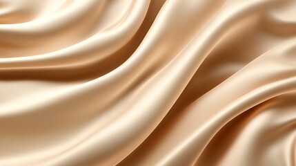 Fototapeta premium Elegant Draped Beige Silk Fabric Texture