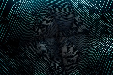 Abstract close-up of a glowing blue digital circuit board, showcasing intricate connections and technological design on a black background.
