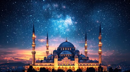 Blue Mosque in midnight green