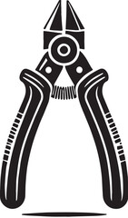 Black Wire Cutters Silhouette Vector, High Quality Illustration on White Background