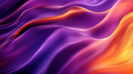 Obraz premium Abstract fluid gradient with dark purple and light orange waves, creating a futuristic backdrop for business banners.