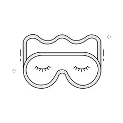 Relaxation Sleep Mask Eye Cover Vector Icon Design