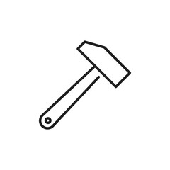 An outline icon of a hammer symbolizes the construction industry and renovation, ideal for design projects related to building and home improvement, capturing craftsmanship and skill