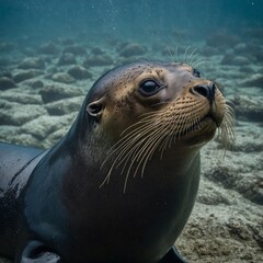 Sea lion for a marine biology classroom poster.