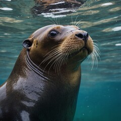 Sea lion for a marine biology classroom poster.