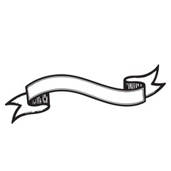 Fototapeta premium Hand Drawn Vintage Ribbon Banner Design Element