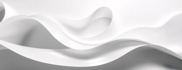 Obraz premium Abstract Curved white Shape with Lighting Effect – Luxury Design on white Background with Copy Space