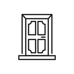 This outline icon representation of a door effectively symbolizes themes of renovation and construction, making it particularly ideal for various design projects or materials related to the industry