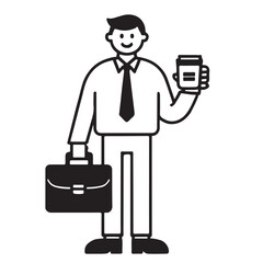 Businessman Coffee Commute Illustration Clipart