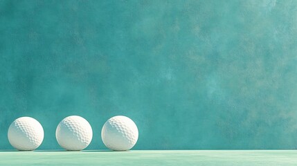 Three white spheres rest gently against a teal textured background bathed in soft sunlight. AI Generated