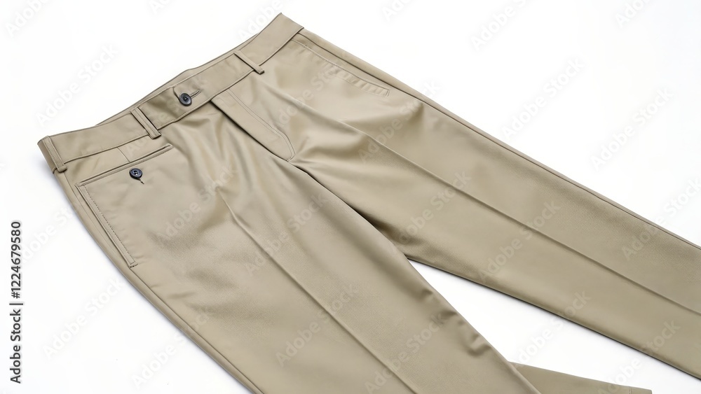 Sticker Beige Leather Trousers, Flat Lay Photography