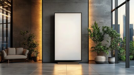 Digital lightbox digital signage display in lobby stand for company advertising