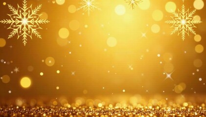 Sparkling snowflakes on a luxurious golden background, Christmas, luxury, sophisticated