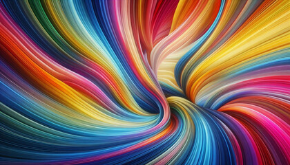 Obraz premium Dynamic Abstract Rainbow Curves: Colourful Background Art