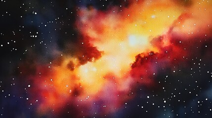 Fototapeta premium Colorful nebula with stars in space for science