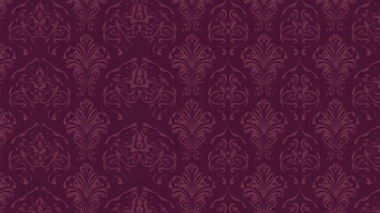Elegant Damask Pattern Dark Burgundy Wallpaper Design