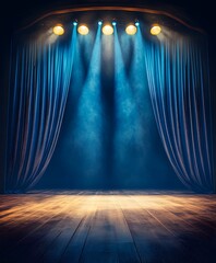 stage with curtains and spotlights