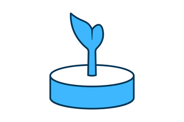 Plant with coin vector icon. Icon related to plant and business. suitable for web site, app, user interfaces, printable etc. flat line icon style. simple vector design editable