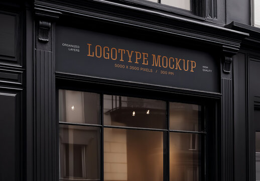 Dark Outdoor Logo Sign Mockup Generated With AI