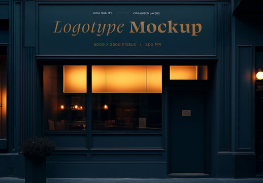 Dark Outdoor Logo Sign Mockup for Design and Branding Projects